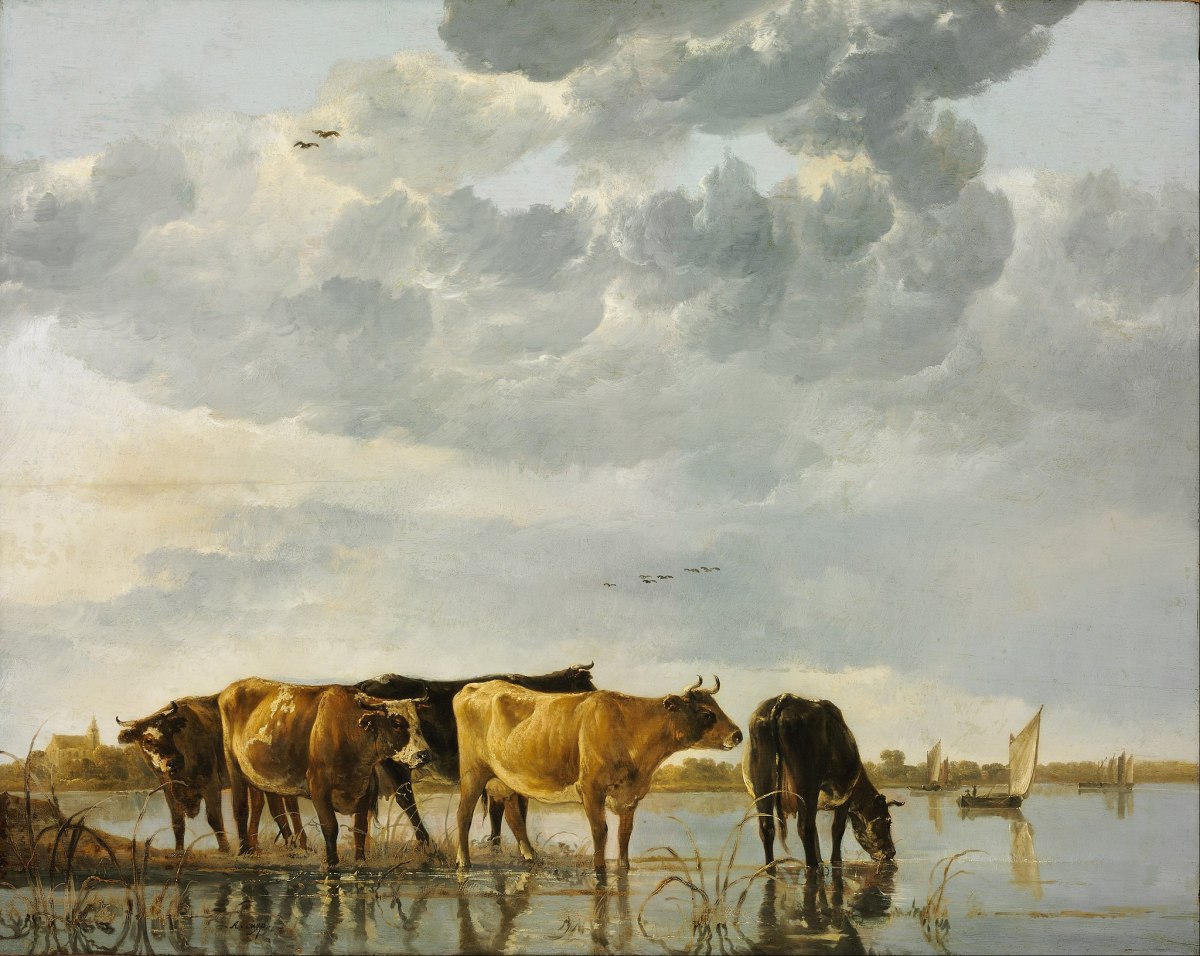  Cows in a (Dutch) River by Aelbert Cuyp, c. 1650. 